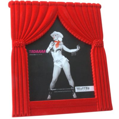 Red flock photo frame