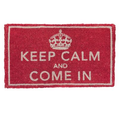 Red Keep Calm And Come In door mat