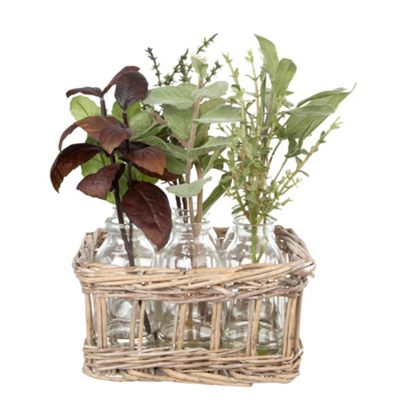 Six bottled herbs arrangement