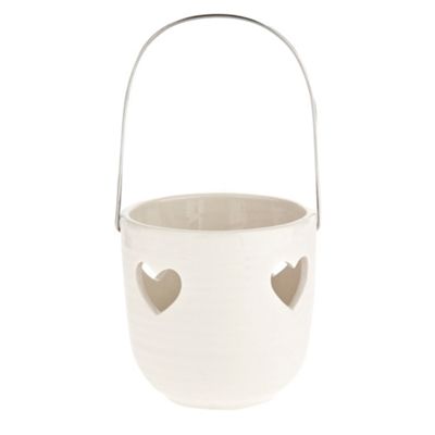 Cream cut out heart candle holder                                                                                               