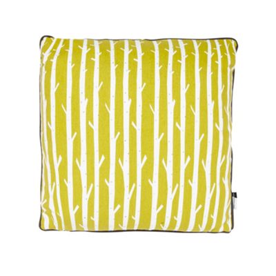 Green branch striped canvas cushion                                                                                             