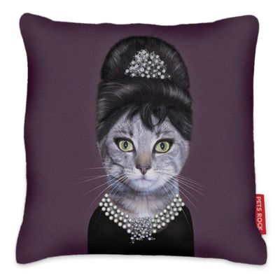 We Love Cushions' Pets Rock Breakfast Cat Cushion 48 x 48cm                                                                     