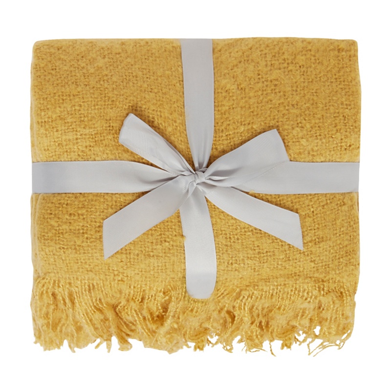 Home Collection - Mustard Faux Mohair Tassel Throw Review