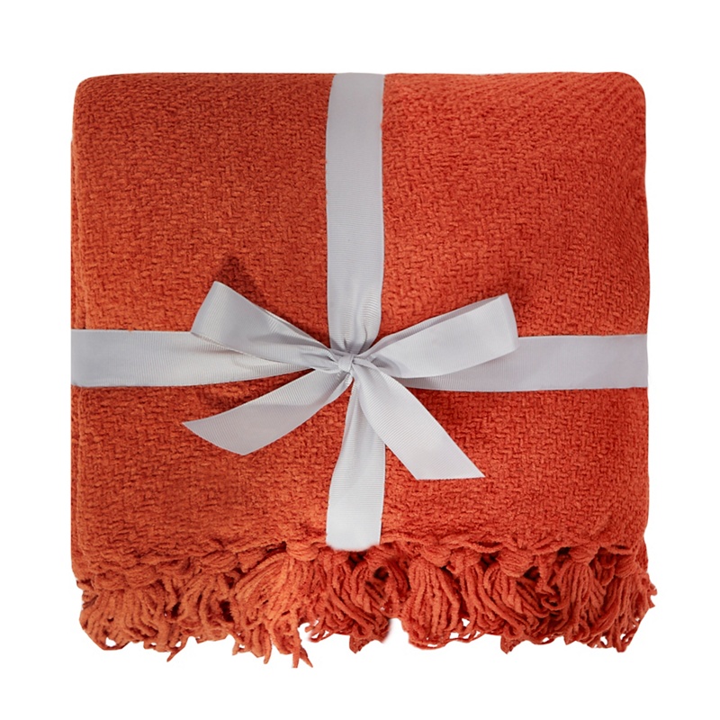 Home Collection - Orange Chenille Throw Review