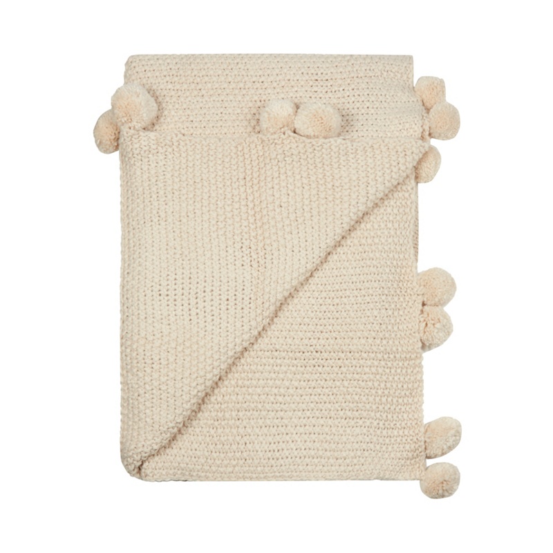 Home Collection - Natural Knitted Pom Pom Throw Review