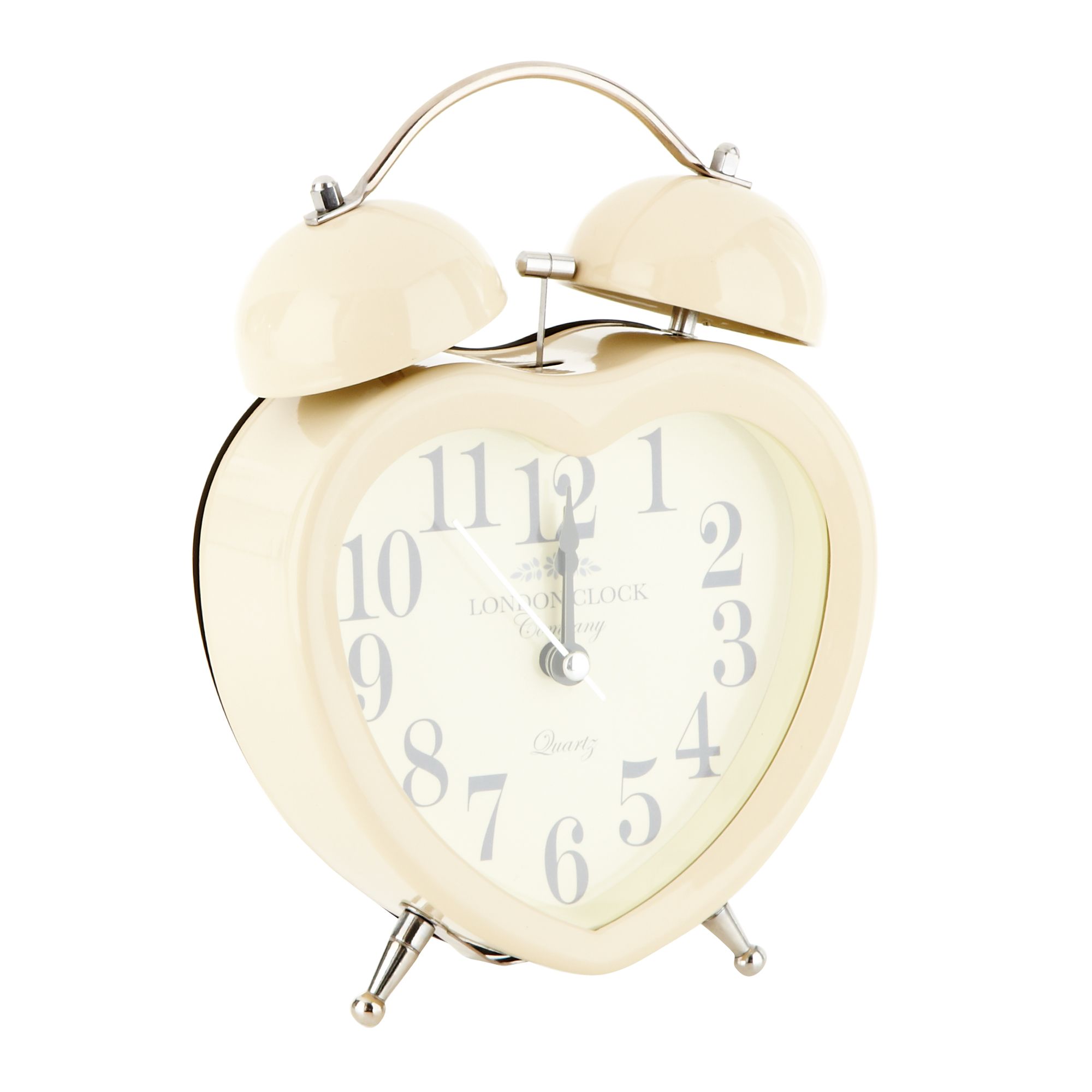 London Clock Cream Heart Twin Bell Alarm Clock eBay