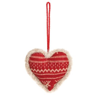 Debenhams Red knitted heart hanging Christmas decoration- at Debenhams ...