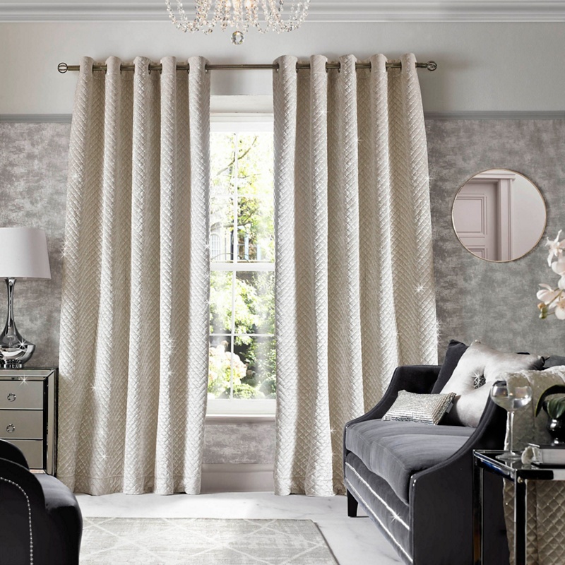 Kylie Minogue at home - Oyster 'Grazia' Curtains Review