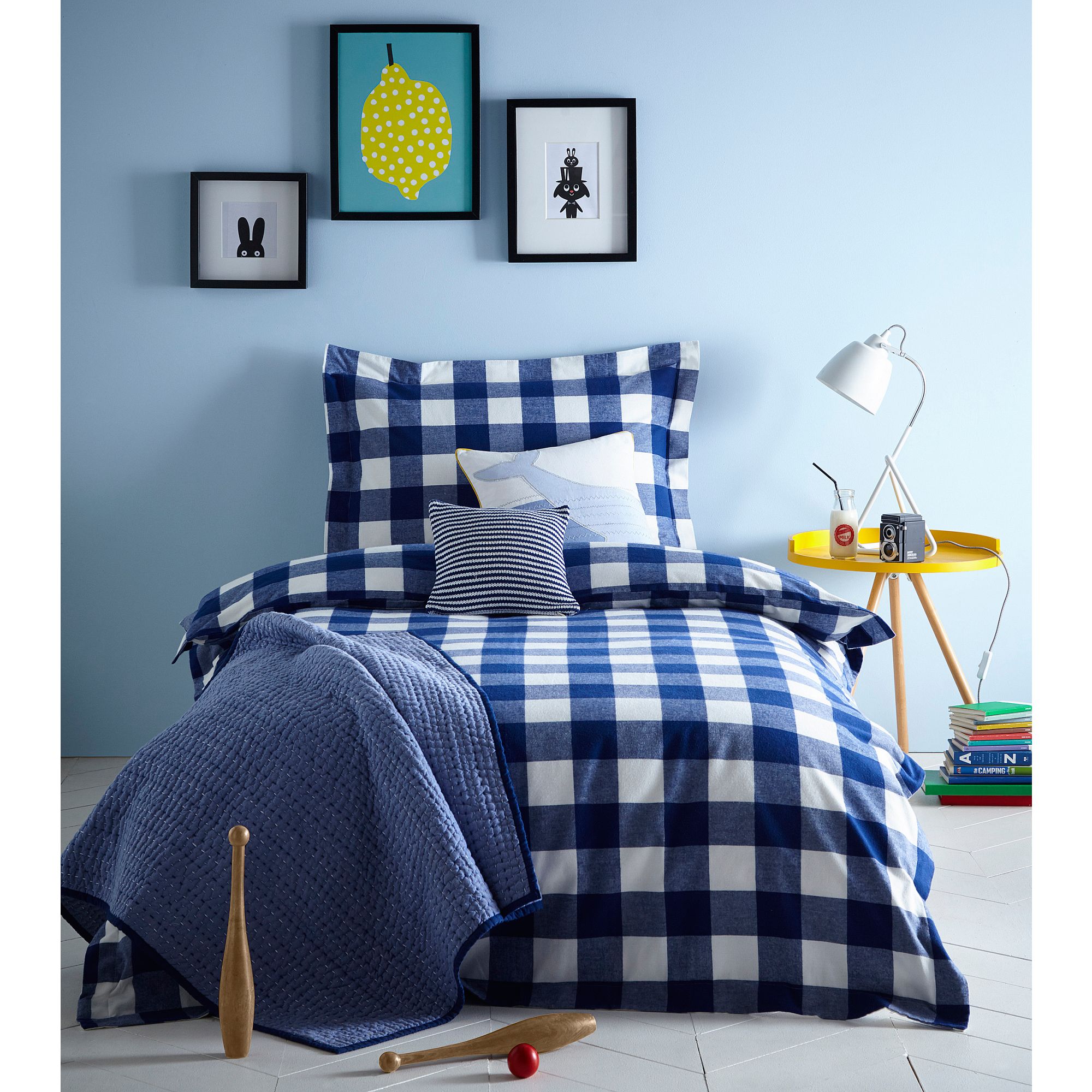 J By Jasper Conran Kids Blue 'Check' Brushed Bedding Set From Debenhams