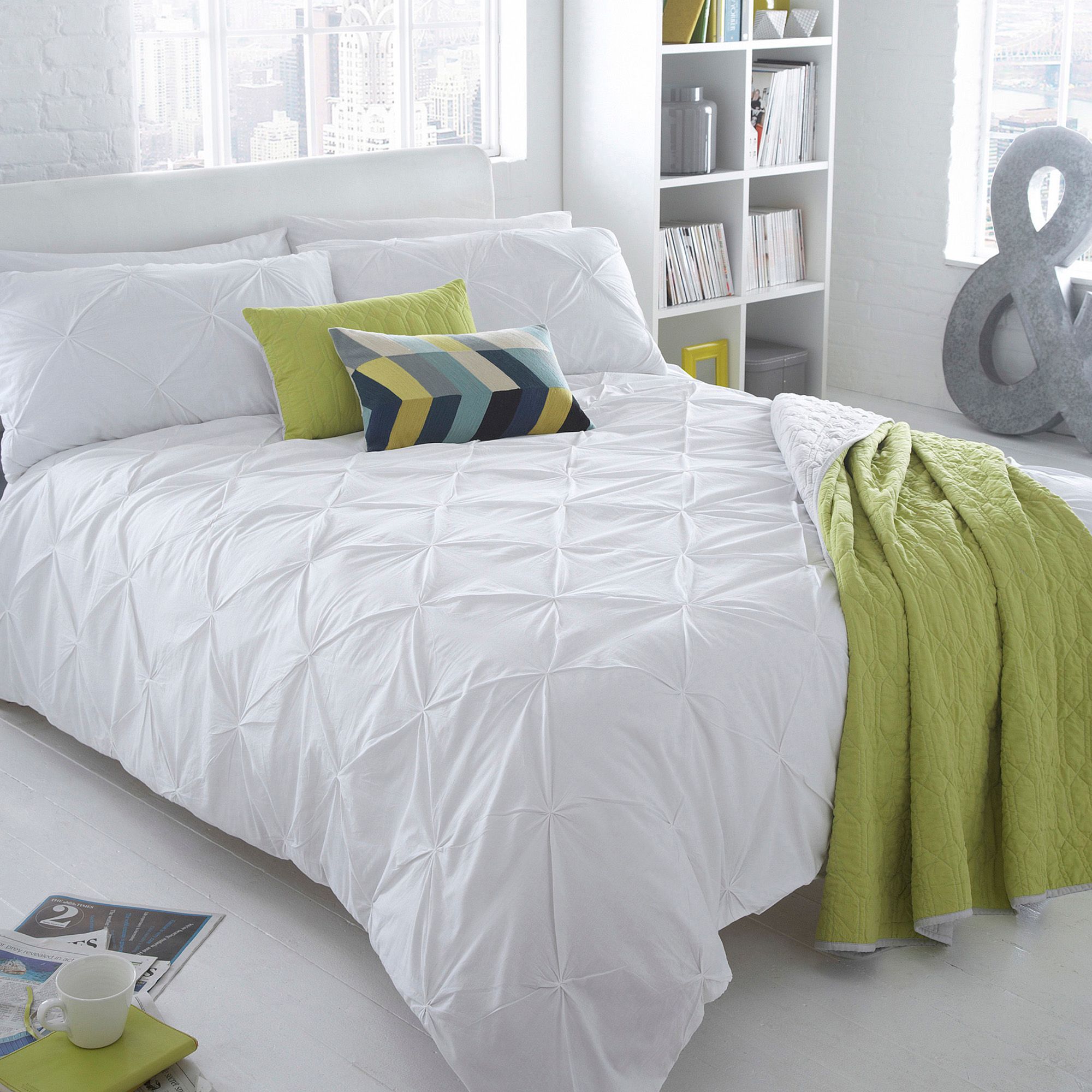 Ben De Lisi Home White Ruched 'Brooklyn' Bedding Set From Debenhams