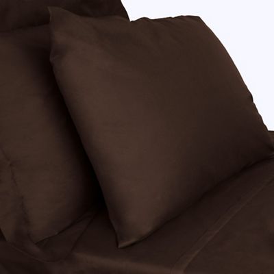 Dark brown cotton rich percale bed sheets