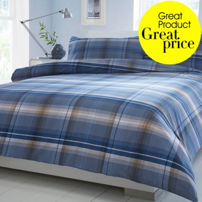 Debenhams Blue Lewis Check duvet cover