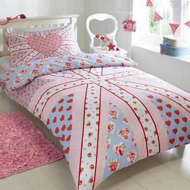 ... pink floral union jack bedding set - Kids bedroom - Debenhams