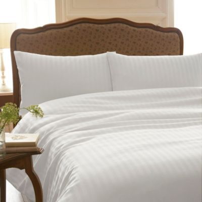 White Sateen stripe bedding set