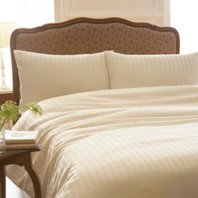 Cream Sateen stripe bedding set