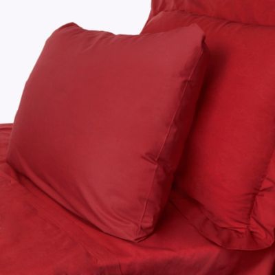 Red plain dye bed linen set