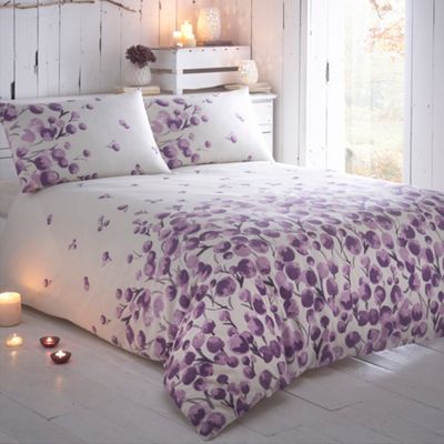 ... Designer purple 'Raydi' floral border bedding set- at Debenhams