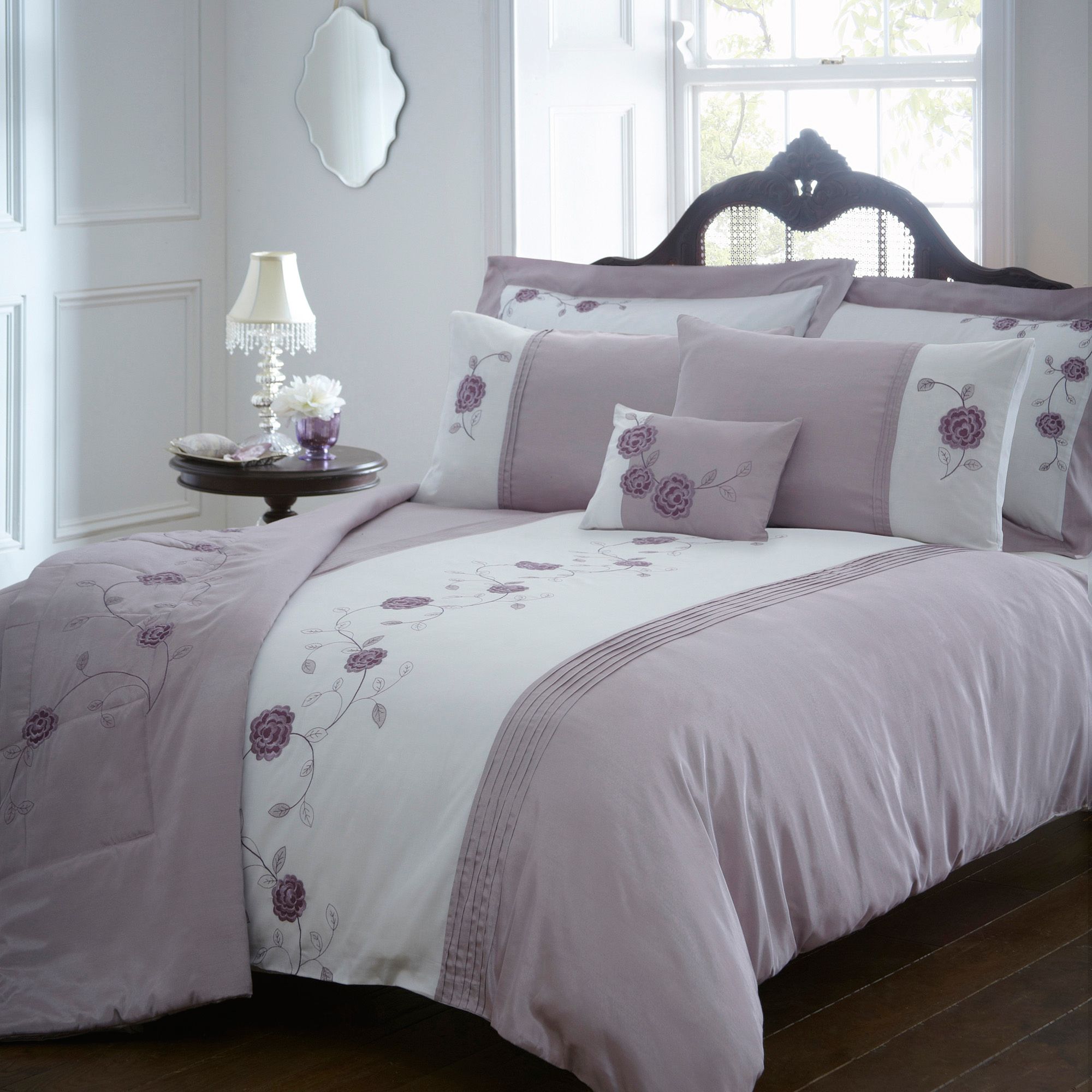 Debenhams Lilac 'Audrey' Bed Linen Pair Of Oxford Pillowcases eBay