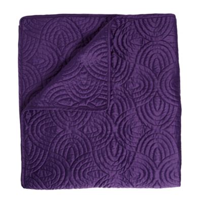 Dark purple 110x220cm 'Sacha' throw                                                                                             