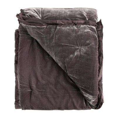 Dark purple velvet throw