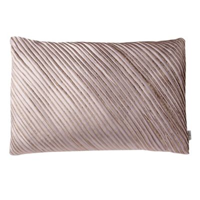 Pale pink velvet silk pleat cushion