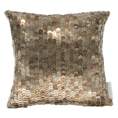 Natural metal sequin cushion