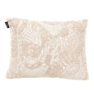 Pale pink finely embellished cushion