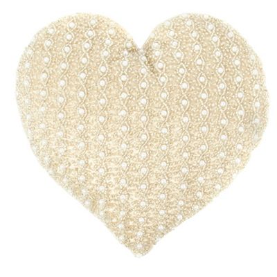 Pale pink embellished heart cushion                                                                                             