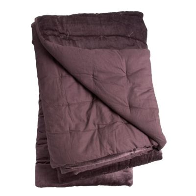 Plum velvet throw