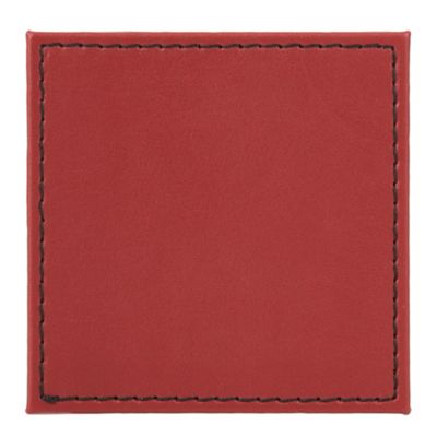 Red black faux leather reversible coasters