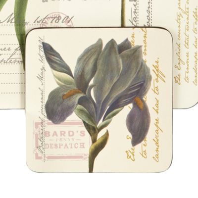 Pack of six cream Botanical coasters