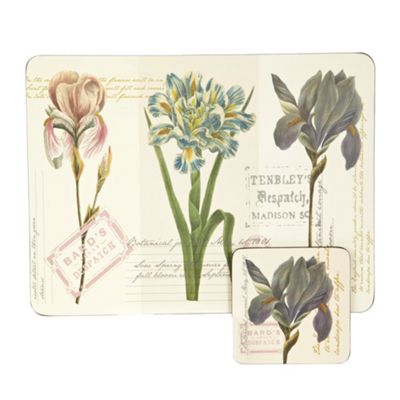 Set of six cream 'Botanical' placemats                                                                                          