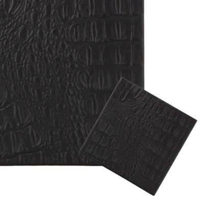 Set of four black crocodile embossed coasters                                                                                   