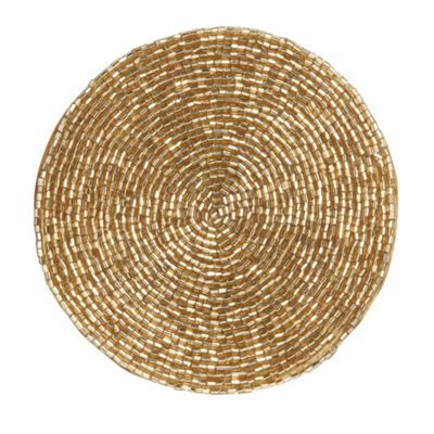 Gold round beaded place mat