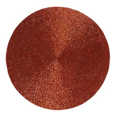 Red round beaded place mat