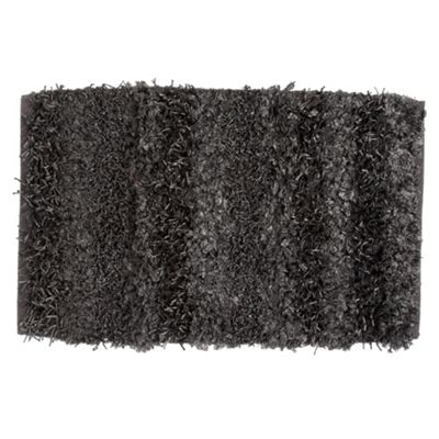 Dark grey multi textured bath mat