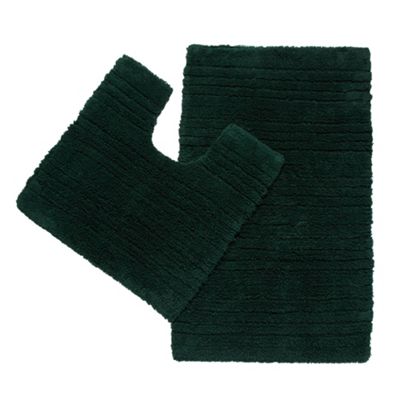 Dark green pedestal and bathmat                                                                                                 