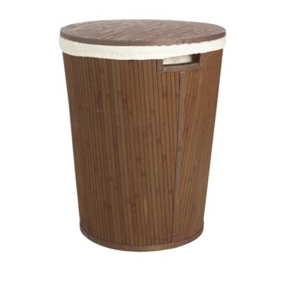 Dark bamboo laundry basket