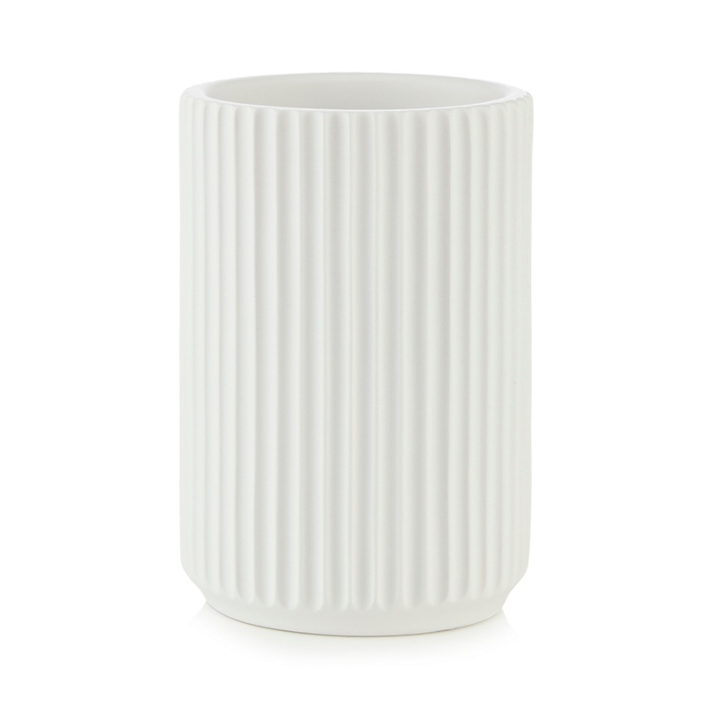 Home Collection - White Ribbed Toothbrush Holder Review