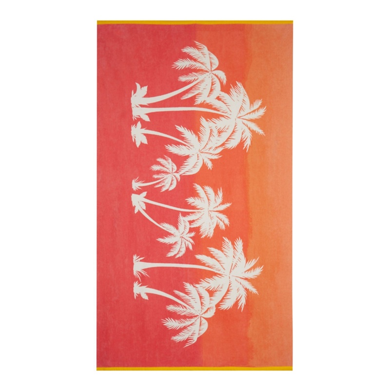 Butterfly Home by Matthew Williamson - Orange And Red Palm Tree Print Beach Towel Review