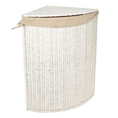 White rope corner laundry basket - Bathroom accessories - Debenhams.com