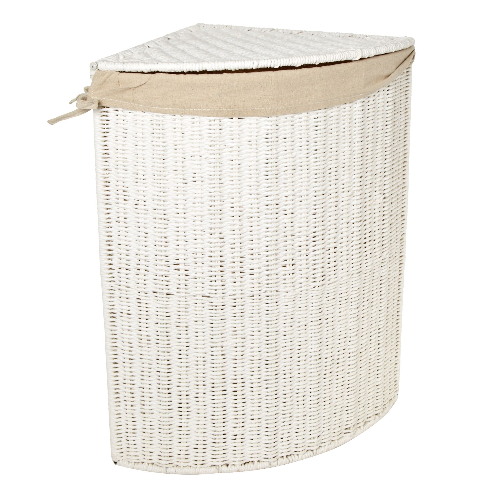 Debenhams White Rope Corner Laundry Basket eBay
