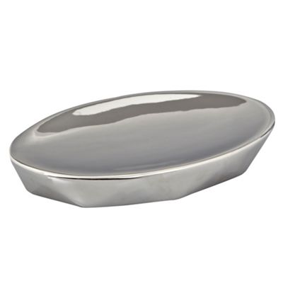 Silver faceted soap dish