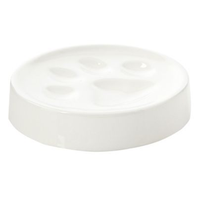 White paw soap dish