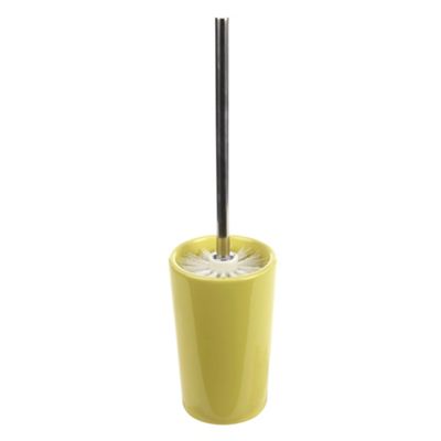 Light yellow toilet brush and holder