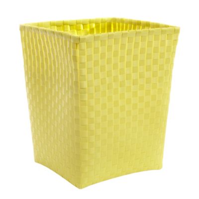 Light yellow linen waste bin