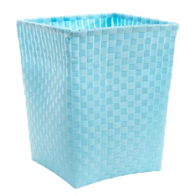 Light turquoise linen waste bin