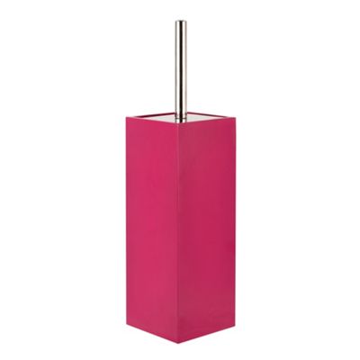 Dark pink resin toilet brush