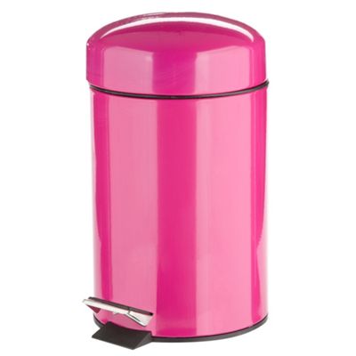 Dark pink pedal bin