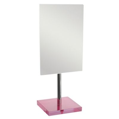 Dark pink resin stand mirror